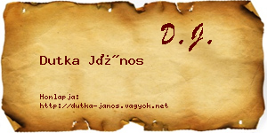Dutka János névjegykártya