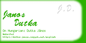 janos dutka business card
