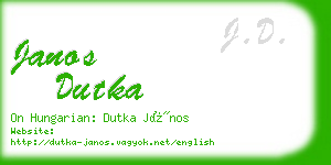 janos dutka business card